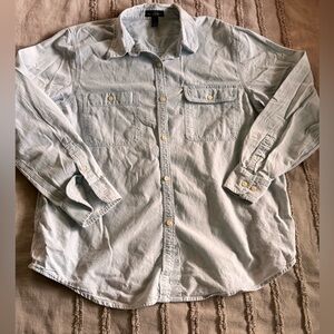 100% Cotton Green Label Lauren Ralph Lauren Women’s Light Blue Button Up